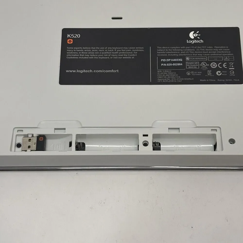 LOGITECH K520 Y-R0012 Wireless Keyboard With Unifying USB Receiver Dongle Tested